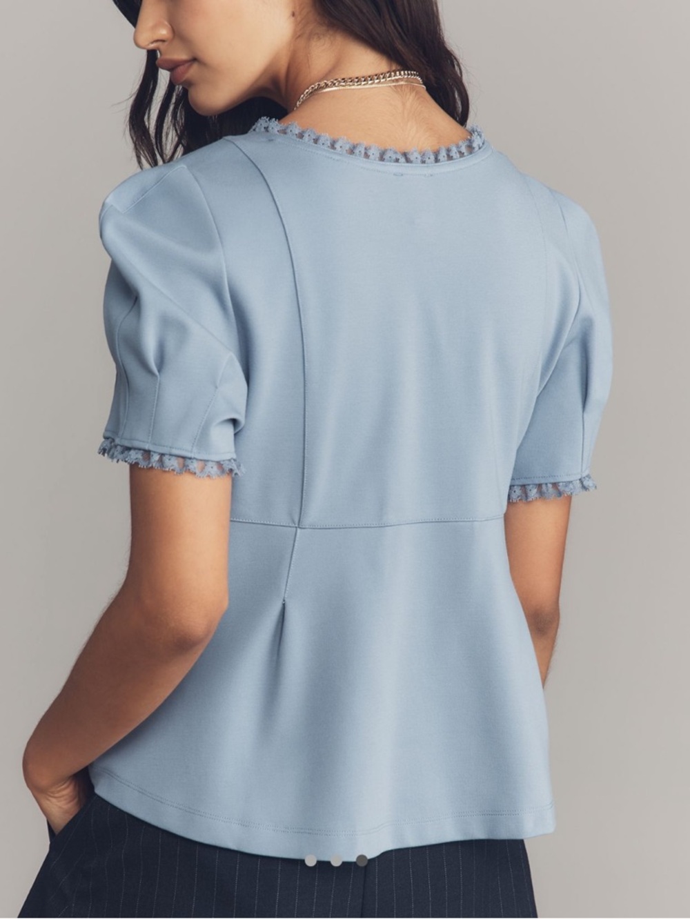 Anthropologie Maeve Puff-Sleeve Babydoll Top Size XL - Picture 3 of 11